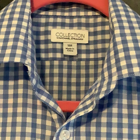 💥 Collection by Michael Strahan 18R blue check button up shirt - Picture 2 of 9